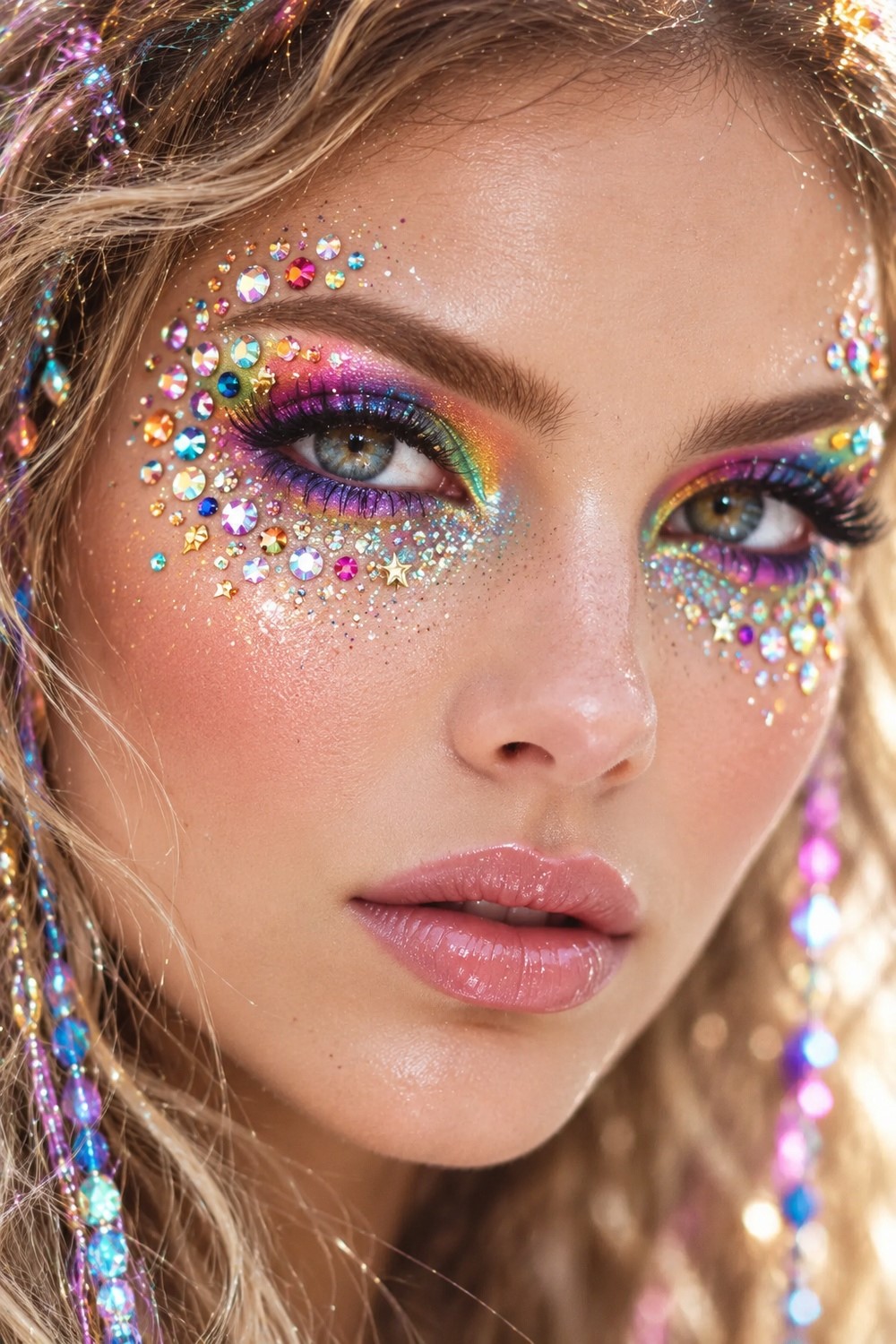 Cosmic Crystal Eye Makeup