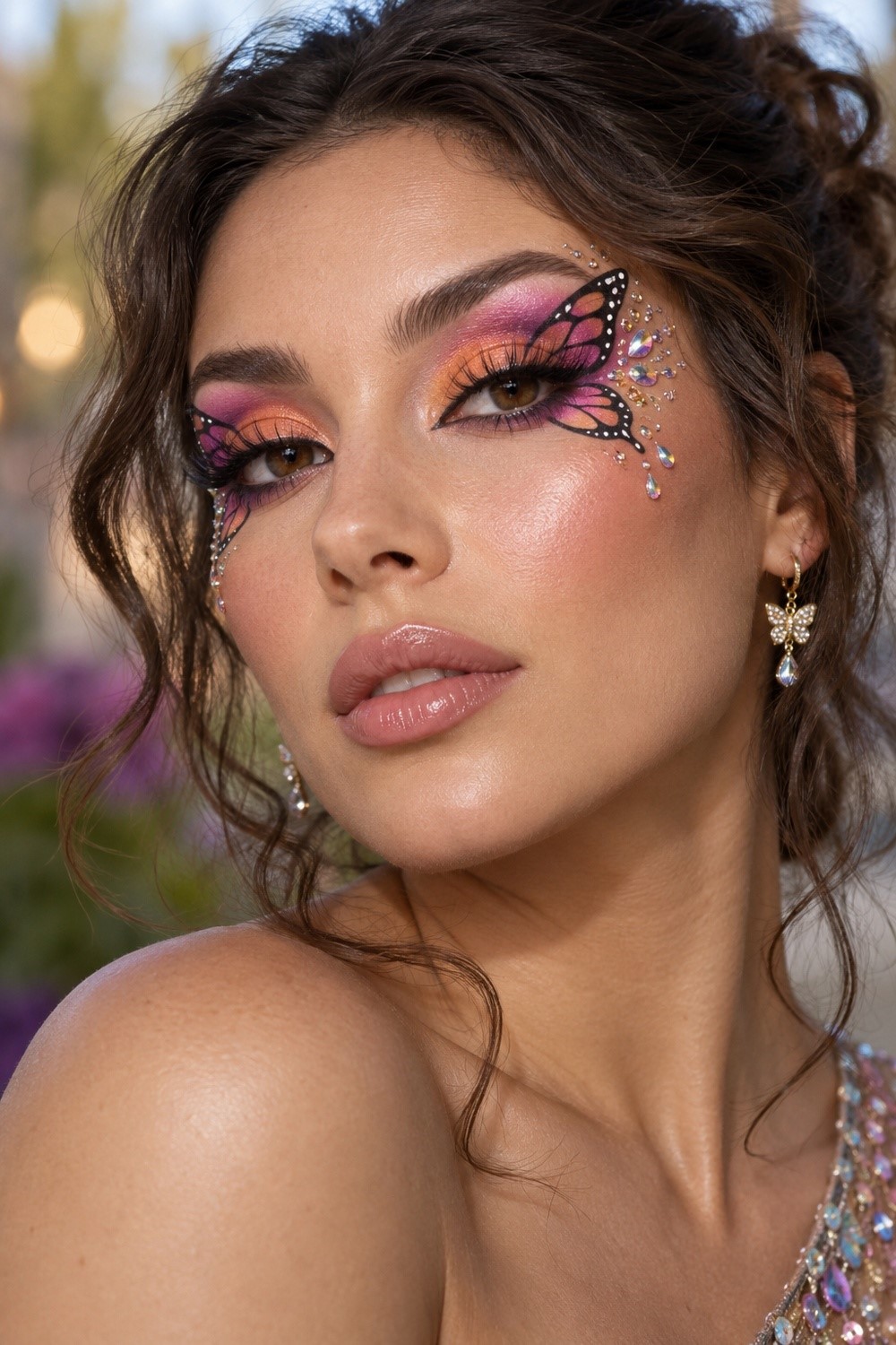 Warm Peach Butterfly Glow
